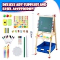 thumbnail image 4 of VECUKTY Kids Art Easel, Robot 3‑in‑1 Wooden Adjustable Height Magnetic Drawing Board & Chalkboard, Detachable Paper Roll Painting Stand Set for Toddlers Boys Girls Ages 3‑10, 4 of 9