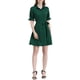 thumbnail image 2 of INSPIRE CHIC Vestido de Camisa de Botones de Color Sólido de Manga Corta para Mujeres M Verde Oscuro, 2 of 6