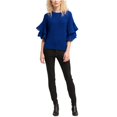 thumbnail image 1 of Suéter de Manga con volantes DKNY Azul Extragrande, 1 of 2