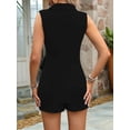 thumbnail image 4 of Women Dressy Summer Outfits Wrap V Neck Blazer Vest Shorts Two Piece Sets Business Casual Outfits, 4 of 8