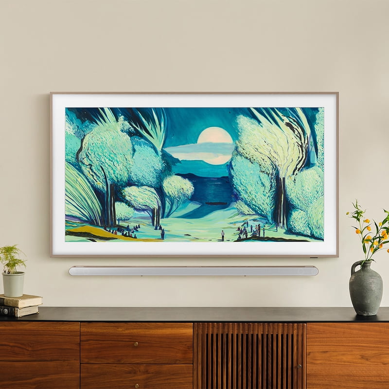 Samsung LS03FA 65" 4K QLED The Frame TV (2025) front and back view