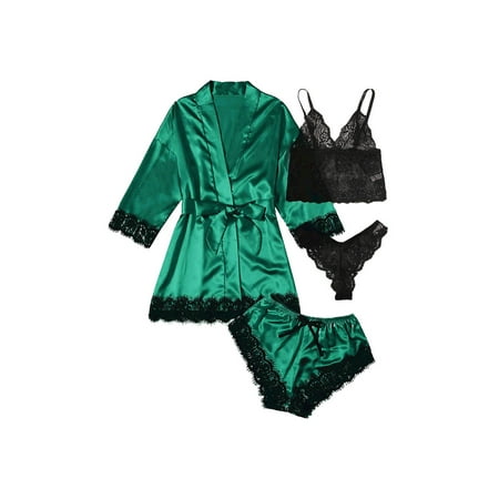 

Fanvereka Women Sexy Pajamas Set Underwear Panties Shorts and Nightgown