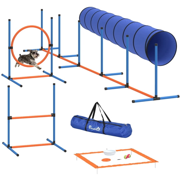 PawHut Dog Agility Training Equipment, 8PCS Dog Obstacle Course Starter Kit