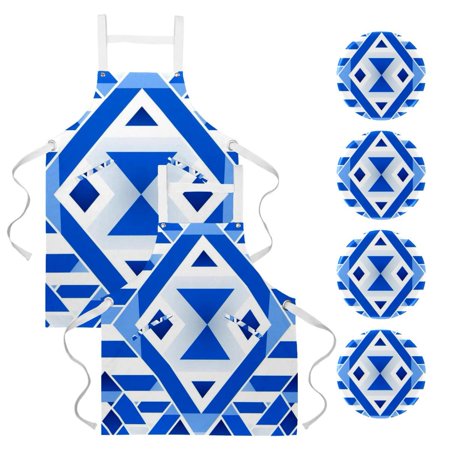 

Flag of Israel 2 Pack Waterproof Men s Apron with Pockets and Badge Pins