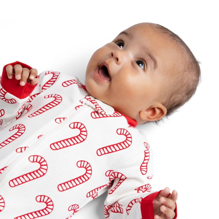 M+A by Monica + Andy Gender Neutral Baby Christmas Organic Cotton One Piece Pajamas and Bib Set, 2-Piece, Sizes 0M-24M