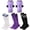 white，black，purple, variant on Hengguang 4 Pcs Soccer Shin Guards Set for Kids - Youth Protective Pads with 3 Pairs Socks, Lightweight Breathable Gear for Boys & Girls Ages 6-14
