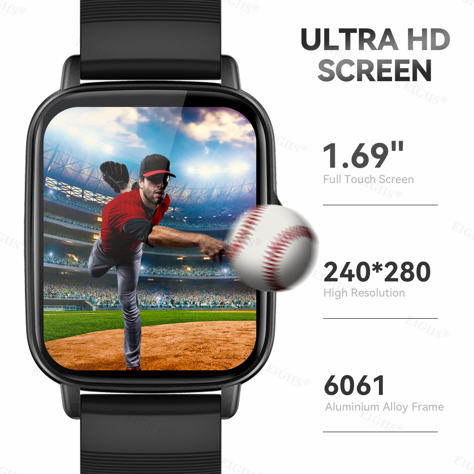 VOPOCO Smartwatches for Men, 1.69" IPS Screen Fitness Tracker Sport Pedometer, IP67 Waterproof Sleep Monitor, for iPhone Android
