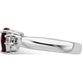 thumbnail image 4 of Sterling Silver Rhodium-Plated Heart Garnet & White Topaz Ring (Size 7) Made In Thailand qr7016-7, 4 of 6