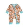 thumbnail image 2 of Aojekbee Baby Zip Up Jumpsuit Hat Boots Cactus Print Round Neck Long Sleeve Romper Adorable Bodysuits, 2 of 10