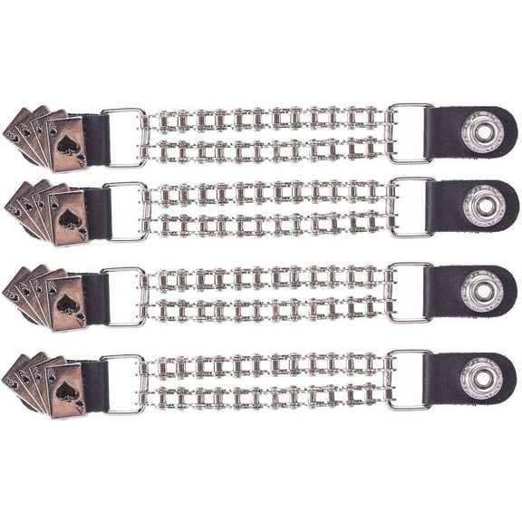 Double Chain Deadman's Hand Motorcycle Vest Extender