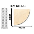 thumbnail image 2 of Unfinished Wood Quarter Circle Shape - Craft - up to 46" DIY 5" / 1/2", 2 of 3