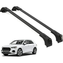ERKUL Roof Rack Cross Bars for Audi Q3 2012-2018 | Aluminum Crossbars with Anti Theft Lock for Rooftop | Compatible with Flush Rails - Black