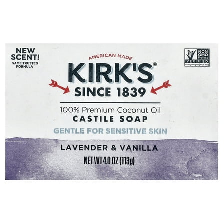 Kirk's Lavender & Vanilla Coco Castile Bar Soap 4 oz.