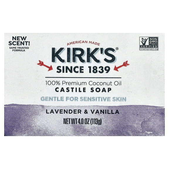 Kirk's Lavender & Vanilla Coco Castile Bar Soap 4 oz.