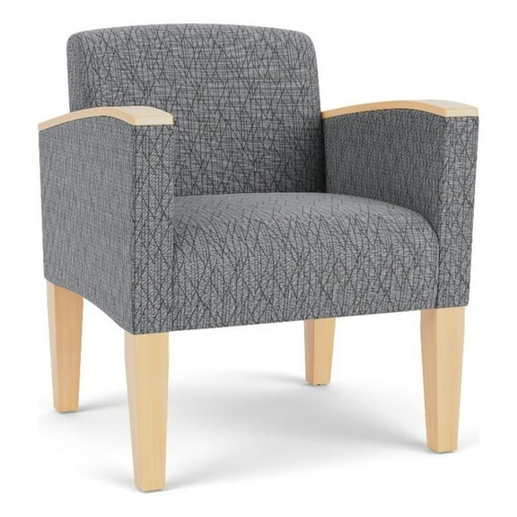 Belmont Lounge Lobby Reception Waiting Guest Chair / Natural Wood Legs / Gray