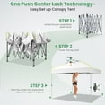 thumbnail image 2 of Hoteel Canopy 10x10 Pop Up Canopy Tent 1-Button Push Easy up Outdoor Canopy Instant Portable Commercial Shelter Waterproof UPF50+ Gazebo with Reflective Strip, Air Vent & 4 Sandbags, White, 2 of 7
