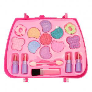 Fancyleo Pretend Makeup Kit for Girls Cosmetic Pretend Play Dress-up Beauty Salon Toy Set with Mirror Best Gift for
