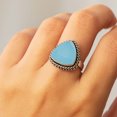 thumbnail image 2 of Natural Chalcedony Gemstone Oxidized Silver Ring – 925 Sterling Silver Ring Handmade Triangle Cut Vintage Jewelry for Women, 2 of 6