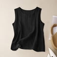 thumbnail image 3 of Resicozy Womens Cotton Linen Tank Tops 2026 Summer Casual Comfy Sleeveless Linen Shirts Loose Lightweight Gauze Cami Black S, 3 of 6