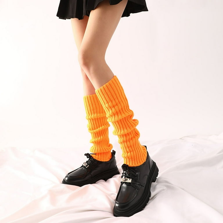 neon dress socks Mzoazpie 80s 90S Leg Warmers Short Compression Socks Women for Women Neon Ribbed Dress Socks Leg Socks Stylish Accessories Softest Socks Colorful