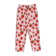 thumbnail image 4 of Naloa Hand Drawn Strawberry Print Women’s Ultra-Soft Comfy Pajama Lounge Pants with Pockets & Drawstring, 4 of 8