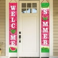 thumbnail image 4 of Welcome Summer Watermelon Porch Banner Sign, Sweet Summer Time Front Door Decorative Hanging Banner Flag, Seasonal Decoration Home Outdoor Yard Decor, 4 of 6