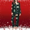 thumbnail image 4 of FDGIU Women's Christmas Pajama Set‌, Holiday Printed Long Sleeve Button Down Shirt & Pants, Cozy Festive Loungewear, 4 of 7