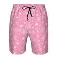 thumbnail image 3 of Logiee Snowflake pink backgrounds Print Mens Swim Trunks Quick Dry Board Shorts,Breathable Hawaii Beach Shorts Swimwear Bathing Suits-Small, 3 of 6