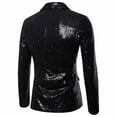 thumbnail image 2 of FAOWME Men's Suit Jacket Long Sleeved Lapel Buttons Sequin Fashion Comfortable Coats Tops For Stage Performance Black L, 2 of 4