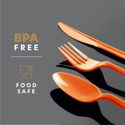 PLASTICPRO Plastic Silverware Kitchen Utensil Set Disposable Plastic Forks, Spoons and Knives, 400 Pack