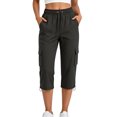 thumbnail image 2 of felwors Womens Capris with Pockets Loose Fit Casual Capri Pants Dressy Lightweight Ladies Baggy Cargo Pants for Hiking Dark Gray for Size XXL, 2 of 7
