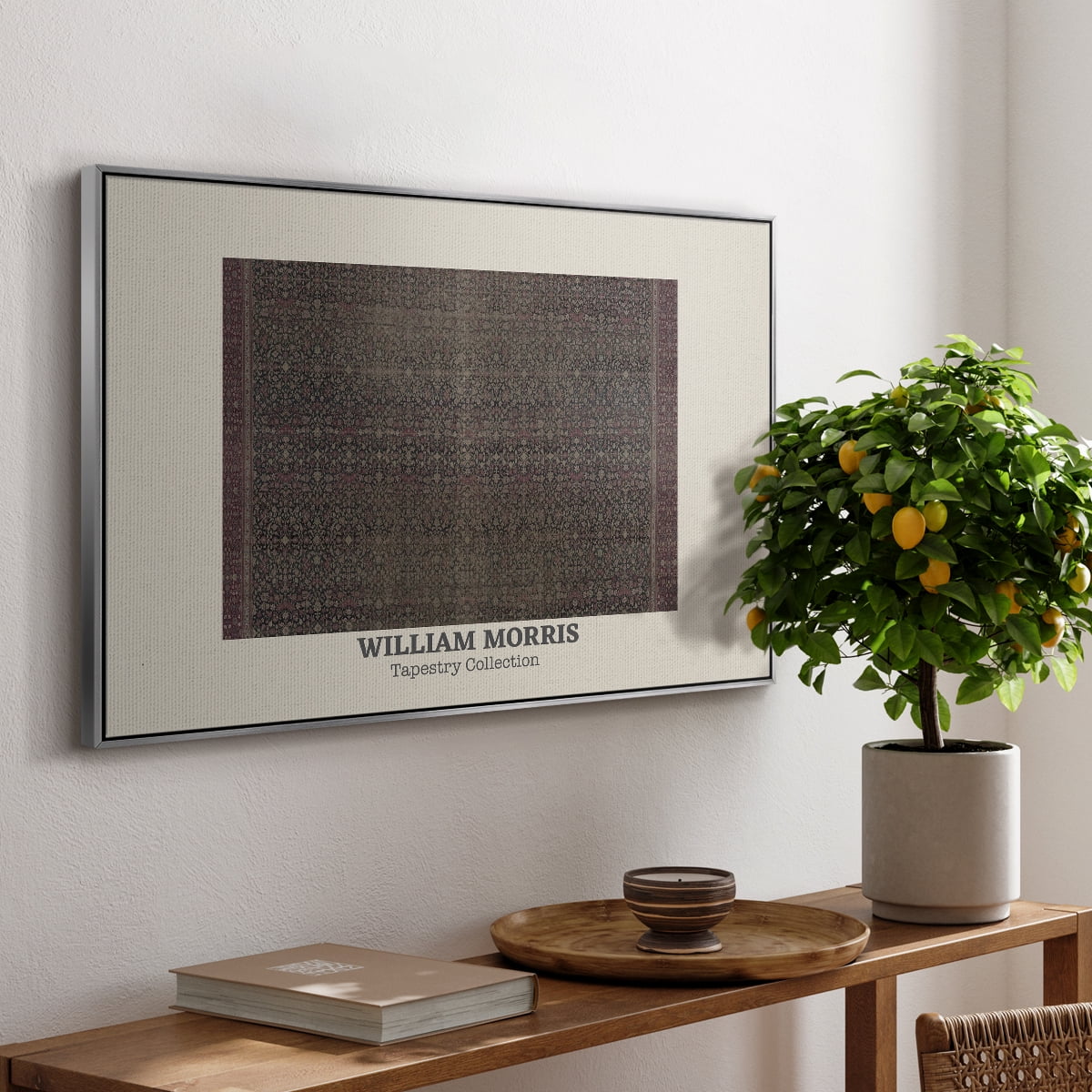 Vintage Abstract Print-L Framed in Silver Wood Gallery Wrapped Canvas 27 in. x 41 in.