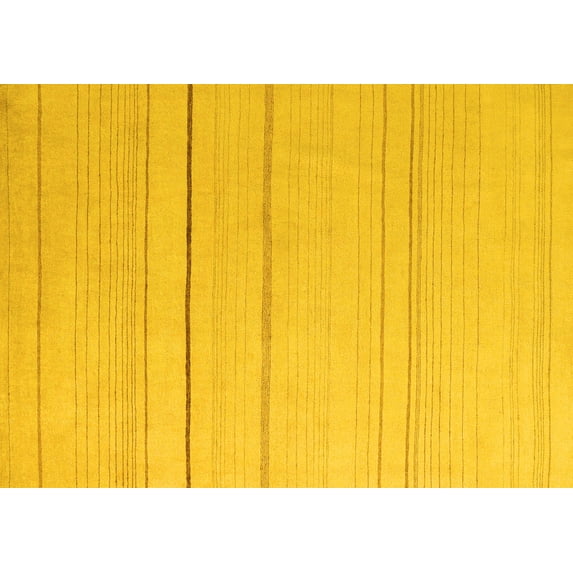 Ahgly Company Indoor Rectangle Solid Yellow Modern Area Rugs, 5' x 7'