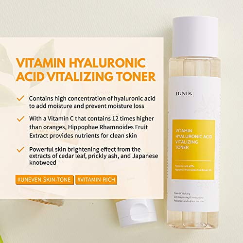 Solskoldning at retfærdiggøre folkeafstemning iUNIK Vitamin C Face Toner with 45 % Hyaluronic Acid. Facial Moisturizer  6.7 Fl Oz - Nourishing, Hydrating, Sensitive, Vitalizing, , for Dry Skin -  Walmart.com