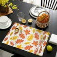 thumbnail image 3 of Fall Placemats Set of 6, Machine Washable Durable Linen Table Mats with Rustic Pumpkin and Harvest Pattern, Heat Resistant Autumn Thanksgiving Dining Placemats for Family Gathering, 3 of 5