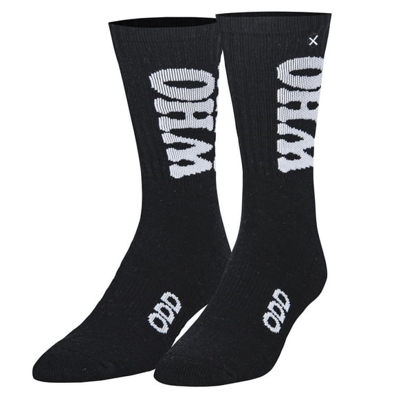 Odd Sox, Who Cares? Fun, Sarcastic Sayings, Crew Socks for Men & Women, Large