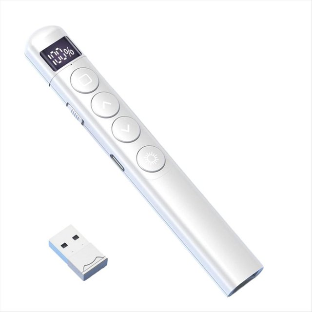 Pluma para Pasar Páginas Presentador Inalámbrico Puntero USB con Control Remoto Bolígrafo Presentador Infrarrojo para Proyector de Diapositivas