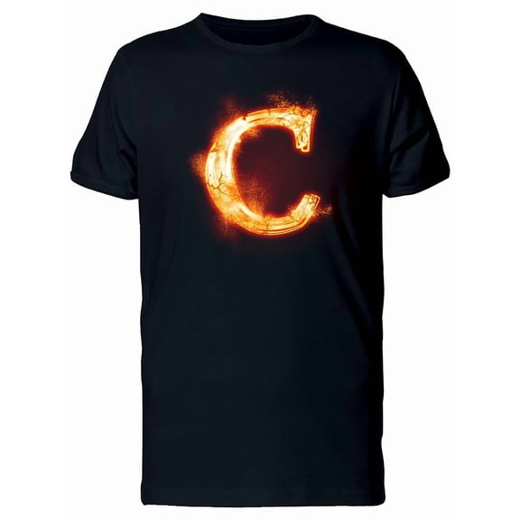 Fiery Font Letter C Tee Men's -Image by Shutterstock