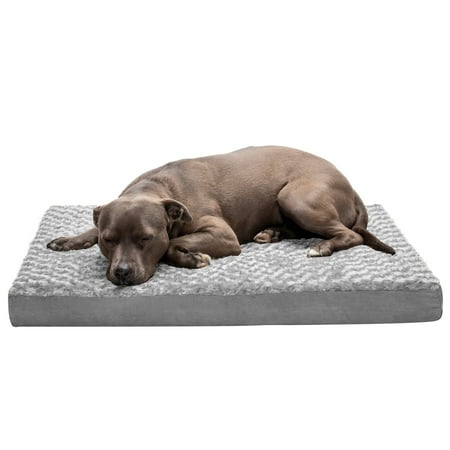 UPC: 0815181023119 | FurHaven Pet Products Ultra Plush Deluxe Memory Foam Pet Bed for Dogs & Cats – Gray  Large