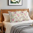thumbnail image 4 of 18x18 Pillow Covers Set of 2, Pink Purple Vintage Floral Throw Pillow Covers Decorative Couch Cushion Case, Hydrangea Botanical Elegant Microfiber Square Pillowcases for Bedroom Car Living Room, 4 of 9