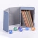 thumbnail image 3 of Cajas de cartas coleccionables de 2 piezas Macarena organizador de caja de almacenamiento de tarjetero de cuero PU para tarjeta tarjeta de baloncesto tarjetas de juego Azul y Beige Estuche de baraja de cartas, 3 of 8