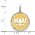 thumbnail image 4 of 14k Gold Two-tone Diamond Lotus Flower Pendant Charm, 4 of 4