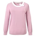 thumbnail image 2 of Little Girls Lilac Solid Color Bow Neckline Pullover Sweater 5/6, 2 of 2