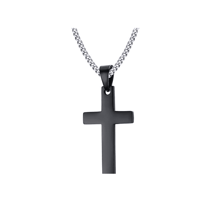 Clásico Hombres Mujer Acero Inoxidable Crucifijo Cruz Colgante Religioso Collares Xtellar multicolor