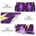 thumbnail image 5 of Women's Satin Pajama Shorts Electric Purple with Pockets, Elastic Waist Sleep Lounge Shorts, 5 of 7