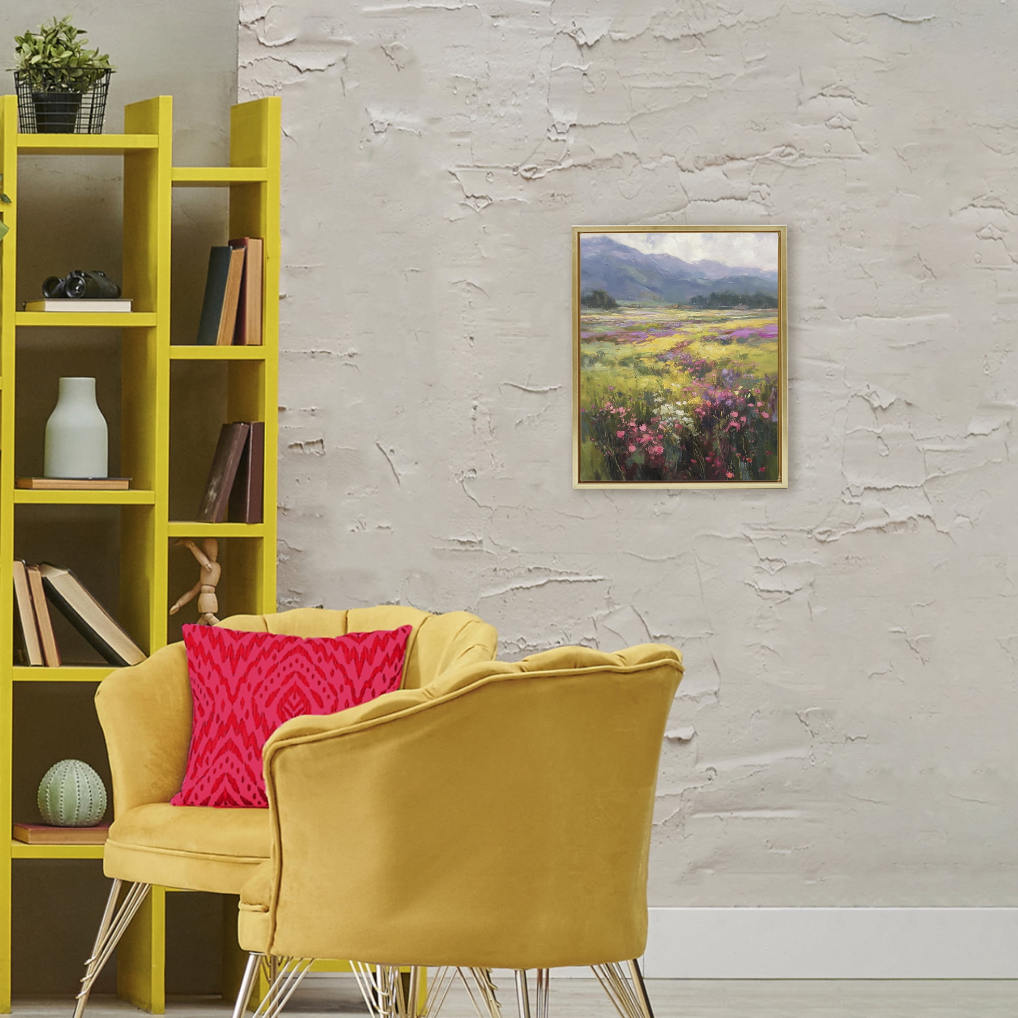 Stupell Industries Vast Horizon Of Flowers Gold Framed Floater Canvas Wall Art, design by Svetlana Aleynikova