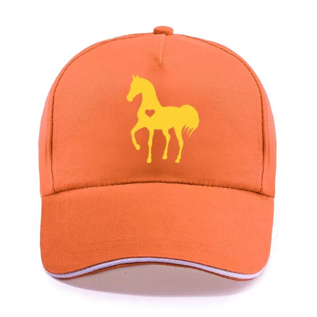 Gorras de béisbol con estampado divertido de caballo y corazón para hombres y mujeres, Unisex, ajustable, regalo para amantes de los caballos, Hip-Hop, ocio, sombreros de algodón