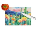 thumbnail image 4 of Arizona Saguaro Cactus Blossom in Watercolor Glass Cutting Board Large 12 in x 15 in, 4 of 5