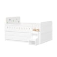 thumbnail image 2 of Mirightone Low Loft Bed with Stairs and LED Lights, Full Loft Bed Frame with 4 Storage Drawers,Loft Bed with Guardrails, White, 2 of 7