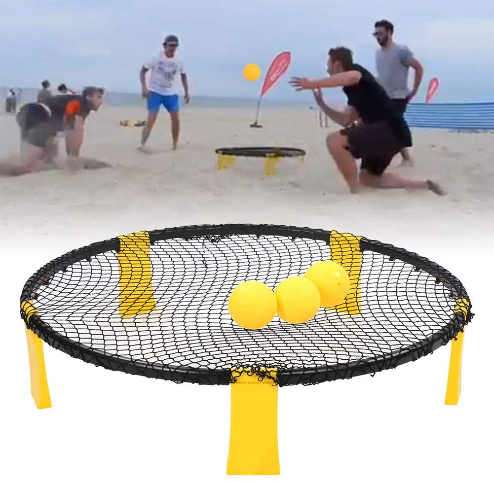  Roundnet Games Set Including 3 Balls Kit with Carrying Bag,  Roundnet Set Played Outdoor Indoor Beach Yard Lawn Backyard and Park, Outdoor  Games for Adults and Family Yellow : Toys 